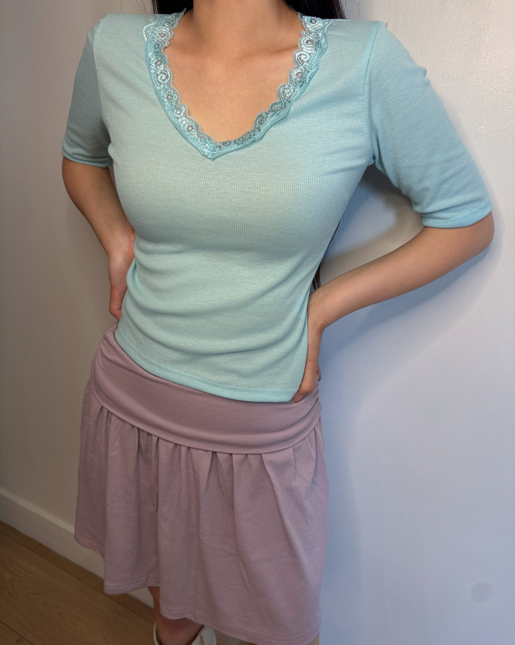HONEYDEW LACE TEE